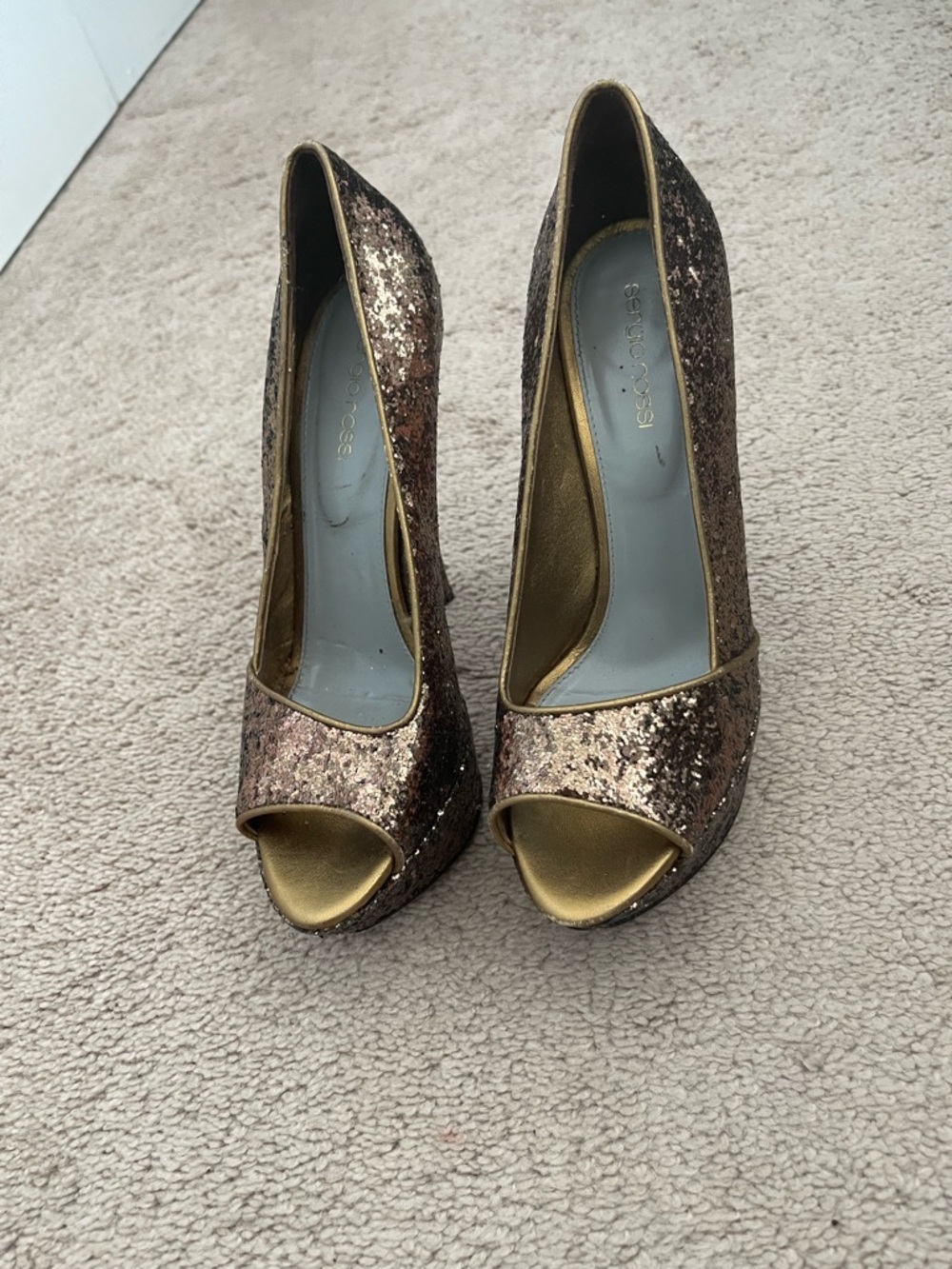 Sergio Rossi peep-toe platform pump size 8